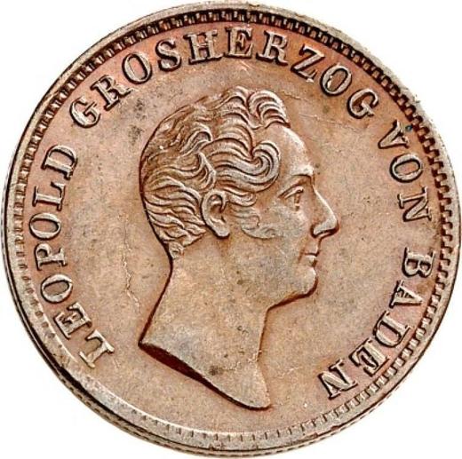 Аверс монеты - 1 крейцер 1840 года - цена  монеты - Баден, Леопольд