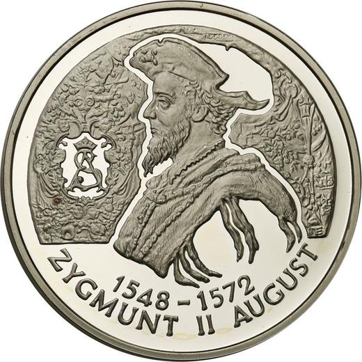 Reverse 10 Zlotych 1996 MW ET "Sigismund II Augustus" Bust portrait - Silver Coin Value - Poland, III Republic after denomination