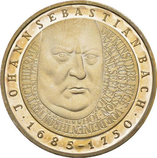 Аверс монеты - 10 марок 2000 года D "Бах" - цена серебряной монеты - Германия, ФРГ