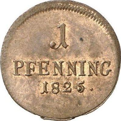 Реверс монеты - 1 пфенниг 1825 года - цена  монеты - Бавария, Максимилиан I