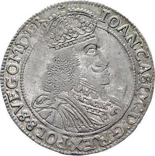 Аверс монеты - Орт (18 грошей) 1658 года AT "Прямой герб" - цена серебряной монеты - Польша, Ян II Казимир