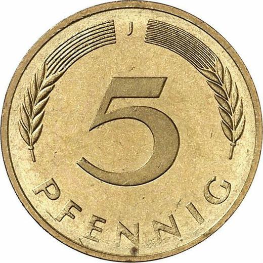 Anverso 5 Pfennige 1983 J - valor de la moneda  - Alemania, RFA