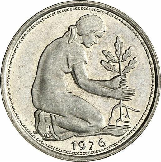 Rewers monety - 50 fenigów 1976 G - cena  monety - Niemcy, RFN