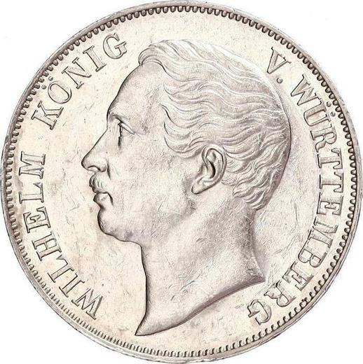 Аверс монеты - Талер 1858 года - цена серебряной монеты - Вюртемберг, Вильгельм I