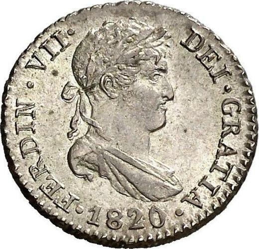 Awers monety - 1/2 reala 1820 M GJ - cena srebrnej monety - Hiszpania, Ferdynand VII