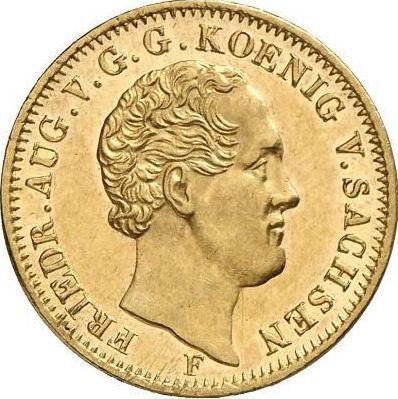 Anverso 5 táleros 1854 F - valor de la moneda de oro - Sajonia, Federico Augusto II