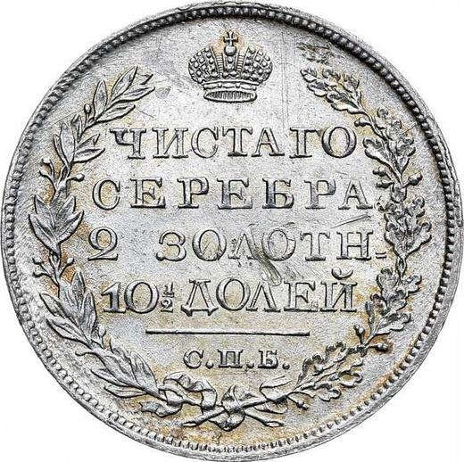 Rewers monety - Połtina (1/2 rubla) 1820 СПБ ПД "Orzeł z podniesionymi skrzydłami" Wąska korona - cena srebrnej monety - Rosja, Aleksander I