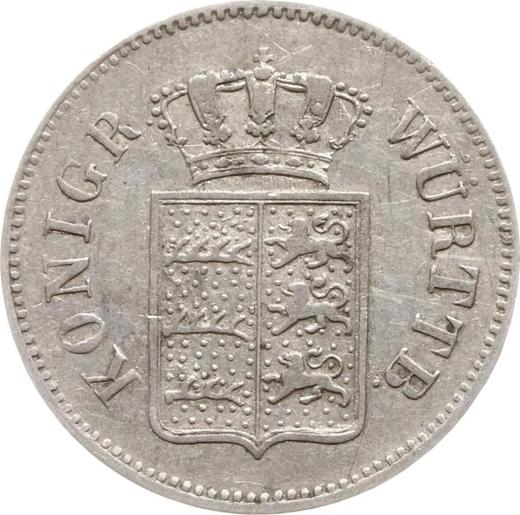 Awers monety - 6 krajcarów 1851 - cena srebrnej monety - Wirtembergia, Wilhelm I