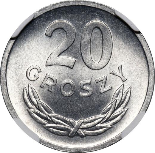 Reverso 20 groszy 1972 MW - valor de la moneda  - Polonia, República Popular