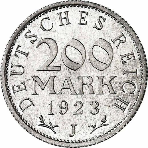 Reverse 200 Mark 1923 J - Germany, Weimar Republic