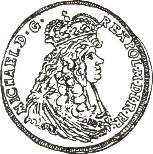 Аверс монеты - Талер 1671 года "Эльблонг" - цена серебряной монеты - Польша, Михаил Корибут