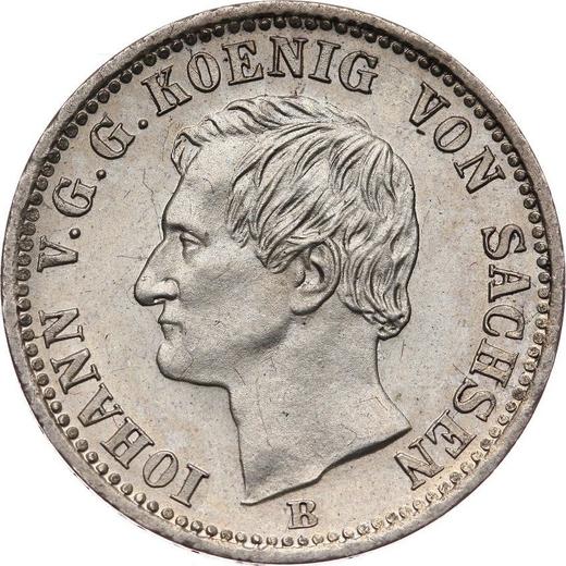 Аверс монеты - 1/6 талера 1864 года B - цена серебряной монеты - Саксония-Альбертина, Иоганн