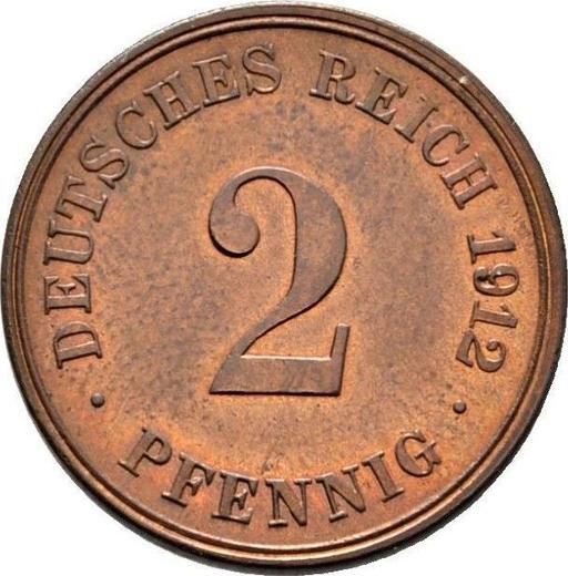 Аверс монеты - 2 пфеннига 1912 года D "Тип 1904-1916" - цена  монеты - Германия, Германская Империя