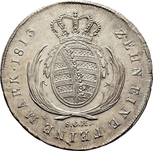 Реверс монеты - Талер 1813 года S.G.H. - цена серебряной монеты - Саксония-Альбертина, Фридрих Август I
