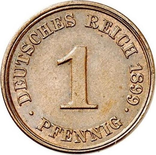 Аверс монеты - 1 пфенниг 1899 года J "Тип 1890-1916" - цена  монеты - Германия, Германская Империя