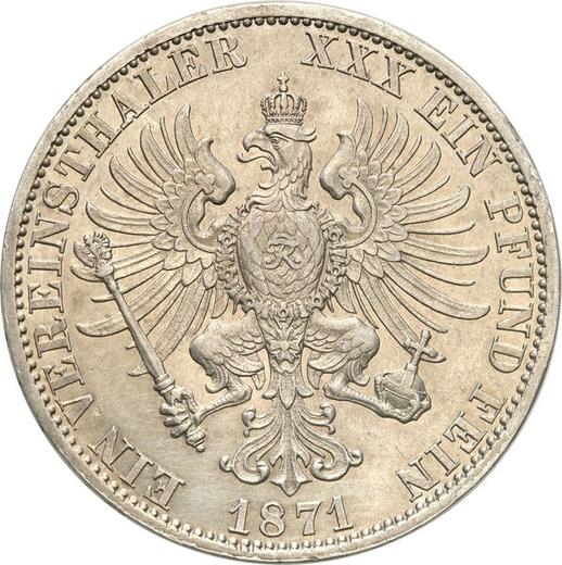 Rewers monety - Talar 1871 A - cena srebrnej monety - Prusy, Wilhelm I