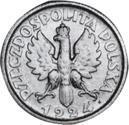 Аверс монеты - Пробный 1 злотый 1924 года H "Женщина с колосьями" - цена серебряной монеты - Польша, II Республика