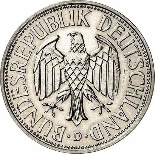 Реверс монеты - 1 марка 1958 года D - цена  монеты - Германия, ФРГ