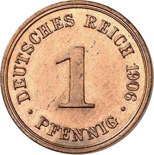 Аверс монеты - 1 пфенниг 1906 года D "Тип 1890-1916" - цена  монеты - Германия, Германская Империя