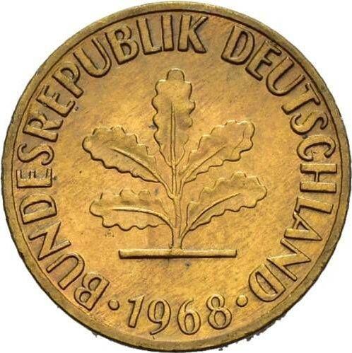 Реверс монеты - 5 пфеннигов 1968 года G - цена  монеты - Германия, ФРГ