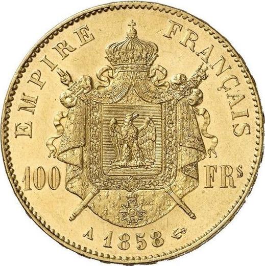 Reverse 100 Francs 1858 A "Type 1855-1860" Paris - France, Napoleon III
