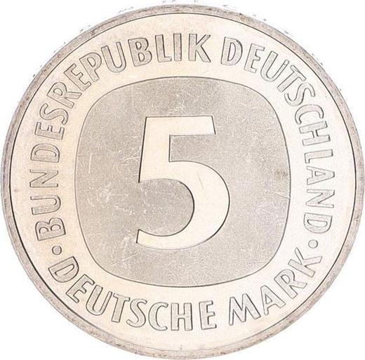 Anverso 5 marcos 1983 J - valor de la moneda  - Alemania, RFA