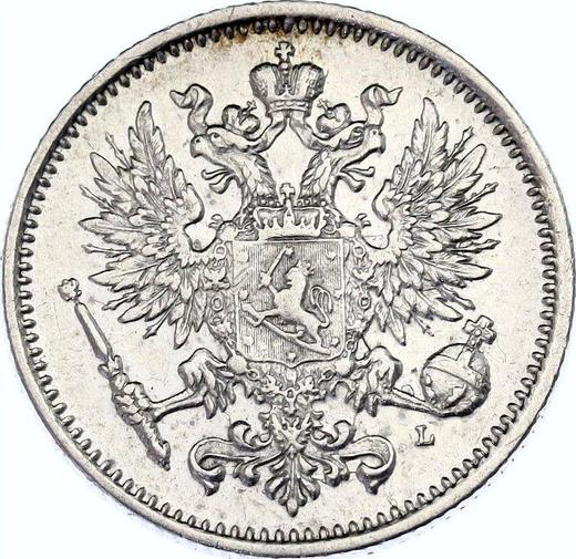 Аверс монеты - 50 пенни 1889 года L - цена серебряной монеты - Финляндия, Великое княжество