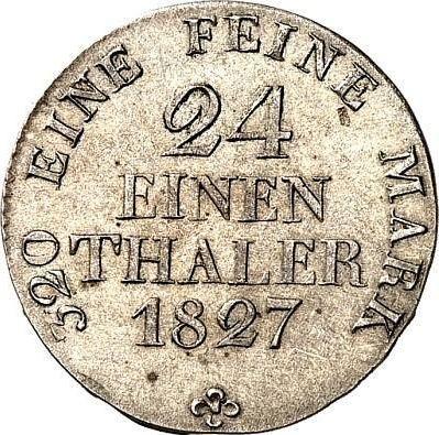Reverse 1/24 Thaler 1827 S - Silver Coin Value - Saxony-Albertine, Anthony