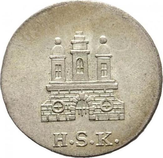 Anverso 1 chelín 1823 H.S.K. - valor de la moneda  - Hamburgo, Ciudad libre de Hamburgo
