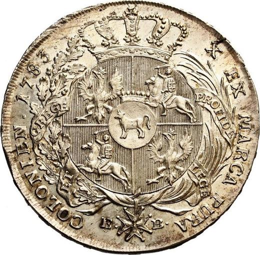 Rewers monety - Talar 1783 EB - cena srebrnej monety - Polska, Stanisław II August