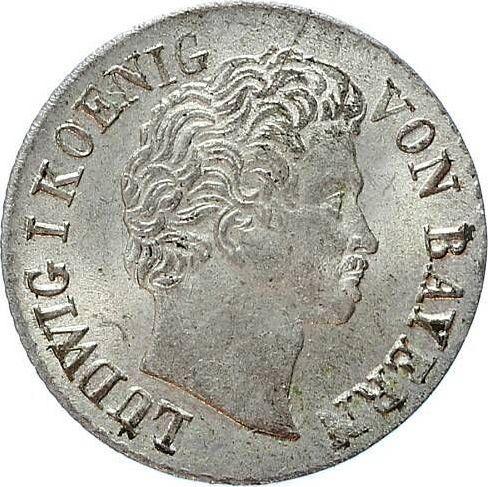 Awers monety - 1 krajcar 1831 - cena srebrnej monety - Bawaria, Ludwik I