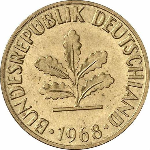 Reverso 5 Pfennige 1968 J - valor de la moneda  - Alemania, RFA