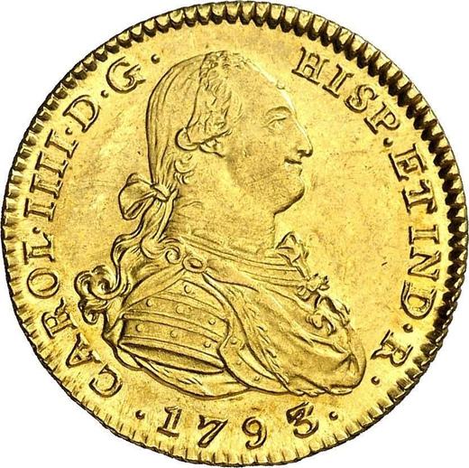 Awers monety - 2 escudo 1793 S CN - cena złotej monety - Hiszpania, Karol IV