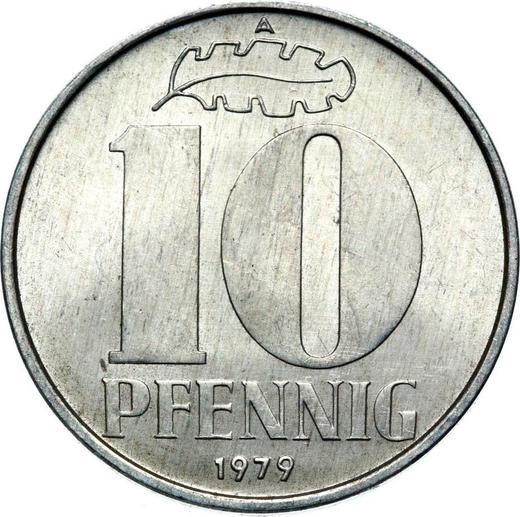 Аверс монеты - 10 пфеннигов 1979 года A - цена  монеты - Германия, ГДР