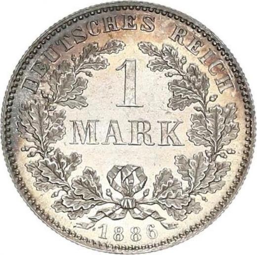 Аверс монеты - 1 марка 1886 года F "Тип 1873-1887" - цена серебряной монеты - Германия, Германская Империя