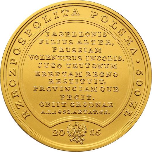 Anverso 500 eslotis 2015 MW "Casimiro IV Jagellón" - valor de la moneda de oro - Polonia, República moderna