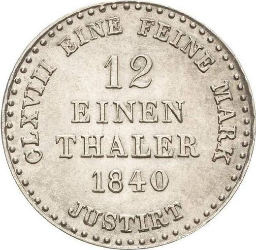 Revers 1/12 Taler 1840 S - Silbermünze Wert - Hannover, Ernst August I