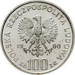 Anverso Pruebas 100 eslotis 1980 MW "Urogallo" Plata - valor de la moneda de plata - Polonia, República Popular