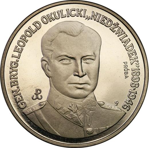 Rewers monety - PRÓBA 200000 złotych 1991 MW SW "Leopold Okulicki 'Niedzwiadek'" Nikiel - cena  monety - Polska, III RP przed denominacją