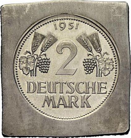 Obverse 2 Mark 1951 F Klippe -  Coin Value - Germany, FRG