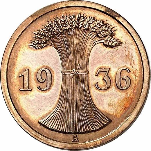 Reverso 2 Reichspfennigs 1936 A - valor de la moneda  - Alemania, República de Weimar