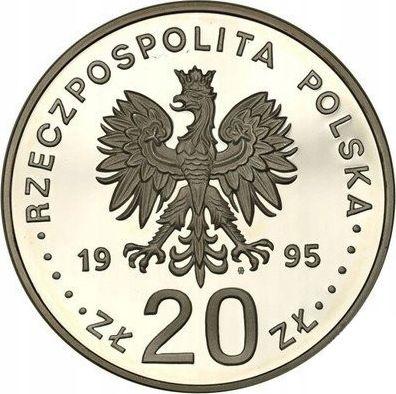 Аверс монеты - 20 злотых 1995 года MW AN "500 лет Плоцкому воеводству" - цена серебряной монеты - Польша, III Республика после деноминации
