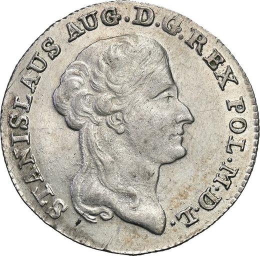 Anverso Dwuzłotówka (8 groszy) 1794 MV "Insurrección de Kościuszko" Inscripción "42 1/4" - valor de la moneda de plata - Polonia, Estanislao II Poniatowski