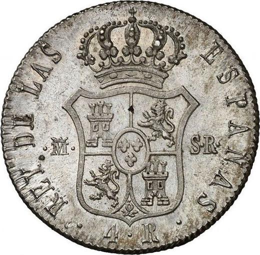 Реверс монеты - 4 реала 1822 года M SR - цена серебряной монеты - Испания, Фердинанд VII