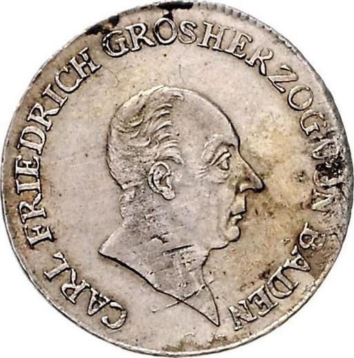Аверс монеты - 10 крейцеров 1809 года - цена серебряной монеты - Баден, Карл Фридрих