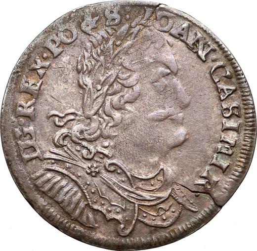 Аверс монеты - Орт (18 грошей) 1653 года MW MW раздельно - цена серебряной монеты - Польша, Ян II Казимир
