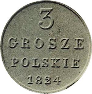 Reverso 3 groszy 1824 IB Reacuñación - valor de la moneda  - Polonia, Zarato de Polonia