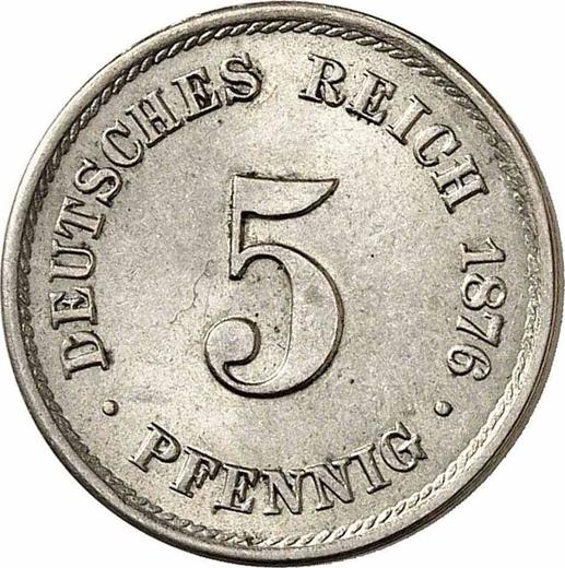 Аверс монеты - 5 пфеннигов 1876 года B "Тип 1874-1889" - цена  монеты - Германия, Германская Империя