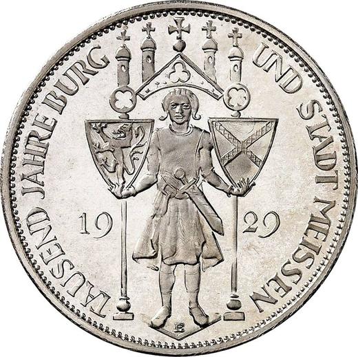 Reverse 3 Reichsmark 1929 A "Meissen" - Silver Coin Value - Germany, Weimar Republic