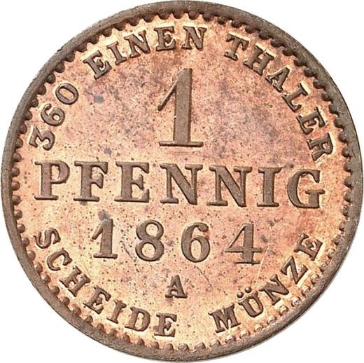 Reverso 1 Pfennig 1864 A - valor de la moneda  - Anhalt-Dessau, Leopoldo Federico